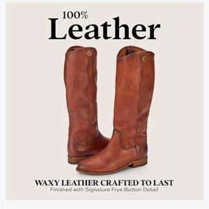 Frye Melissa Leather Cognac Boots Size 8